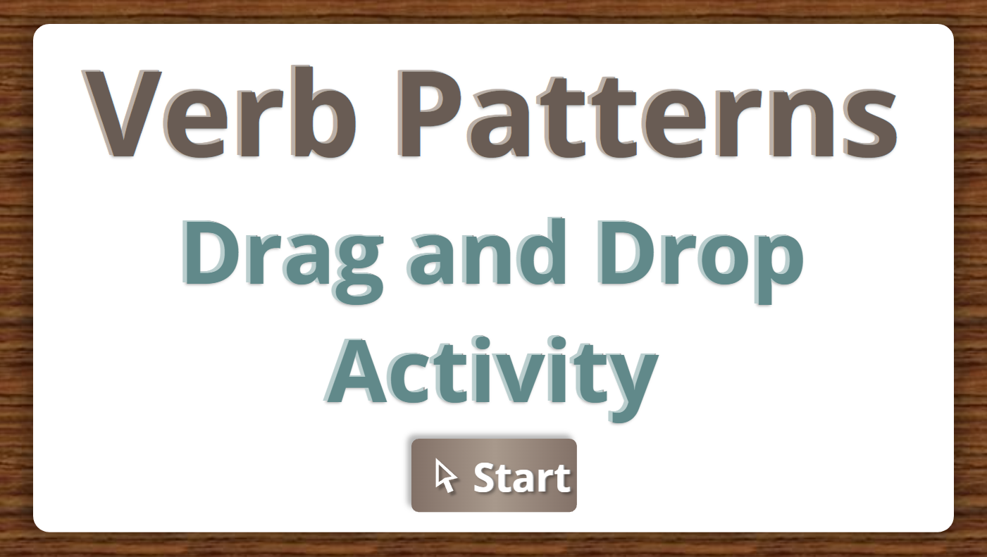 Verb Patterns, Drag and Drop Activity Interactive